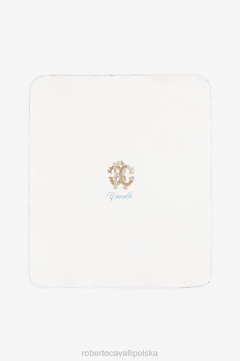 Akcesoria błękitny 6D0R1568 chłopcy Roberto Cavalli Monogram RC i gniazdko dziecięce z filigranowym nadrukiem