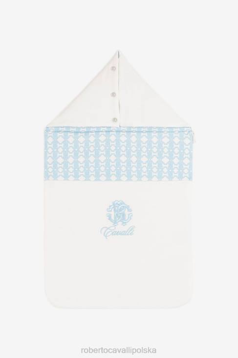 Akcesoria błękitny 6D0R1659 chłopcy Roberto Cavalli Bawełniany śpiwór z monogramem