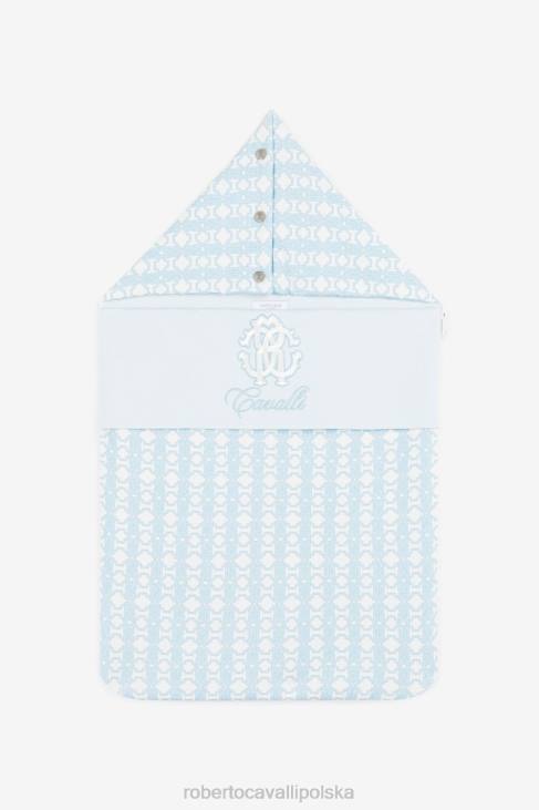 Akcesoria błękitny 6D0R1668 chłopcy Roberto Cavalli Bawełniane gniazdko dziecięce z nadrukiem monogramu rc