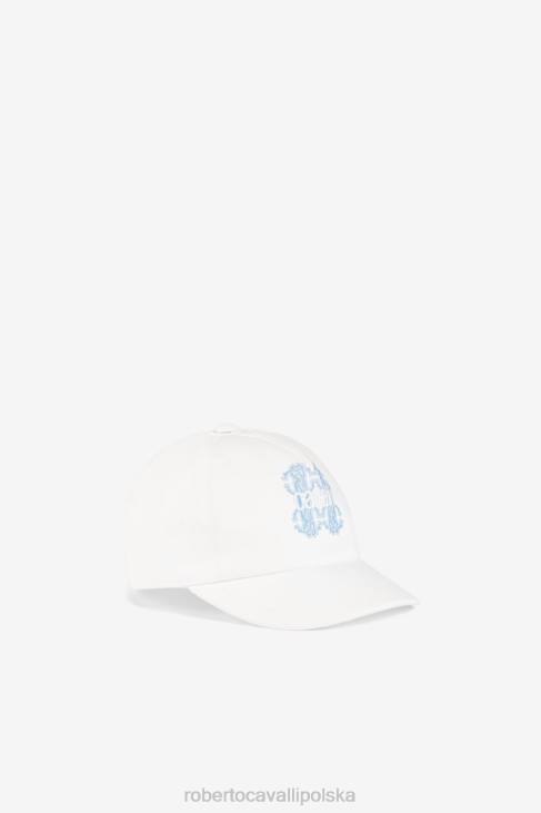 Akcesoria niebieski 6D0R1761 chłopcy Roberto Cavalli Bawełniana czapka z daszkiem z nadrukiem monogramu rc