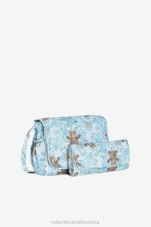 Akcesoria błękitny 6D0R1570 chłopcy Roberto Cavalli Kocyk dziecięcy z monogramem rc