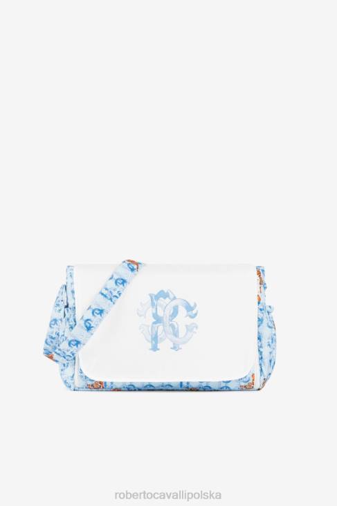 Akcesoria błękitny 6D0R1671 chłopcy Roberto Cavalli Torba do przewijania z monogramem i nadrukiem tygrysa