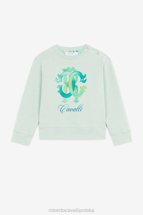 odzież 9120 6D0R1679 chłopcy Roberto Cavalli Bawełniana bluza z nadrukiem logo