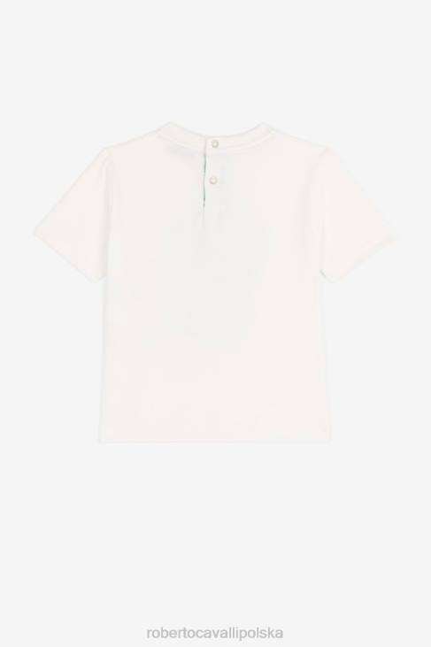 odzież błękitny 6D0R1725 chłopcy Roberto Cavalli Bluza z kapturem i nadrukiem z monogramem, zapinana na zamek z przodu