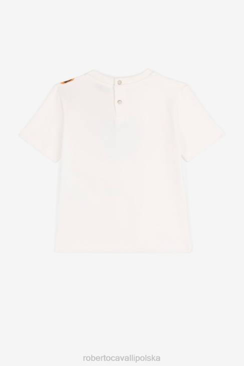 odzież ciemnoszary melanż 6D0R1742 chłopcy Roberto Cavalli Bluza z nadrukiem jaguara i logo