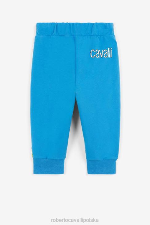 odzież szafir 6D0R1720 chłopcy Roberto Cavalli Bluza z kapturem i nadrukiem jaguara