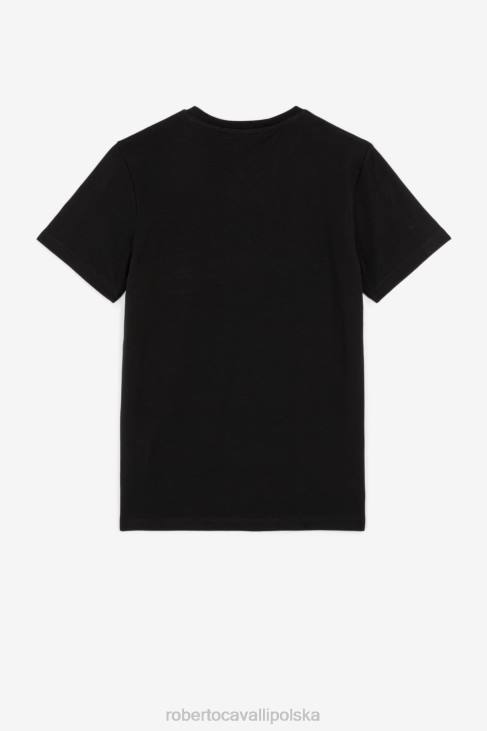 odzież wojskowa zieleń 6D0R1618 chłopcy Roberto Cavalli Bawełniana bluza z kapturem z monogramem rc