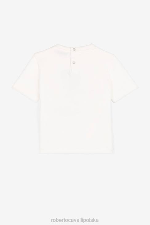 odzież wojskowa zieleń 6D0R1753 chłopcy Roberto Cavalli bluza z nadrukiem dinozaura