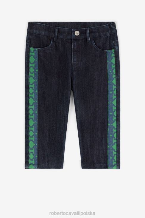 odzież ciemny niebieski 6D0R1614 chłopcy Roberto Cavalli Dżinsy z monogramem rc