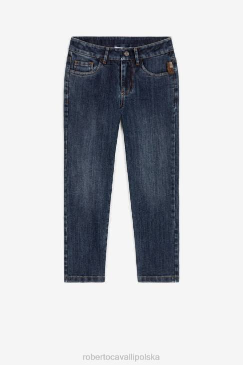 odzież średni niebieski 6D0R1608 chłopcy Roberto Cavalli Dżinsy rc z nadrukiem monogramu