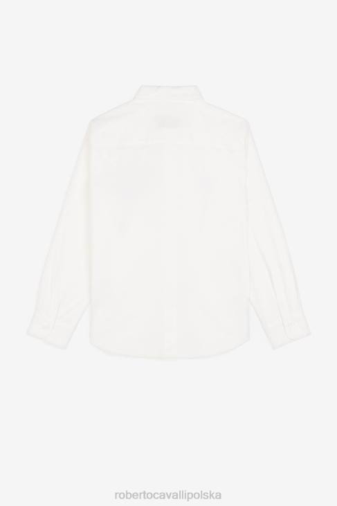 odzież Bianco 6D0R1603 chłopcy Roberto Cavalli Bawełniana koszula z monogramem rc