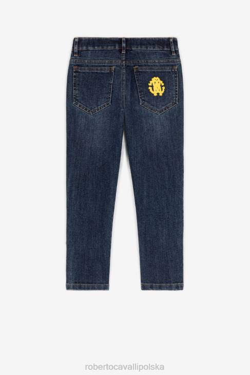 odzież Bianco 6D0R1607 chłopcy Roberto Cavalli koszulka z nadrukiem monogramu rc