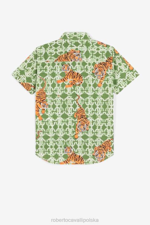 odzież Bianco 6D0R1692 chłopcy Roberto Cavalli T-shirt z nadrukiem zebry i jaguara