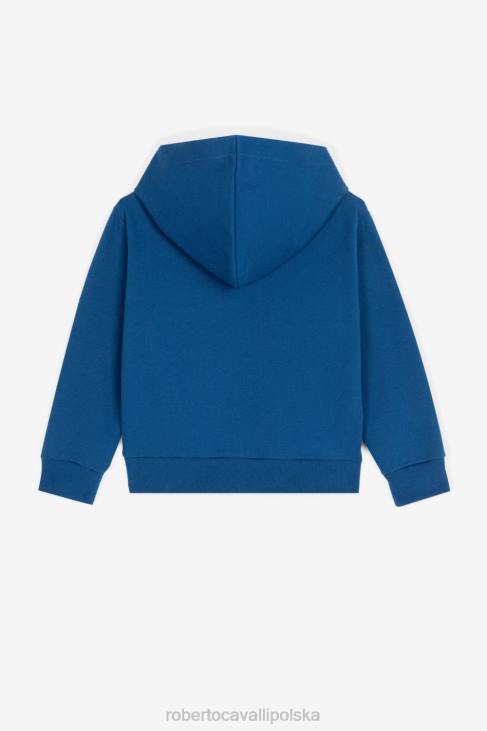 odzież cerulejski 6D0R1586 chłopcy Roberto Cavalli Bawełniana koszulka rc z nadrukiem monogramu