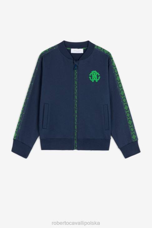 odzież czarny/wojskowy 6D0R1634 chłopcy Roberto Cavalli Kurtka dresowa rc z nadrukiem monogramu