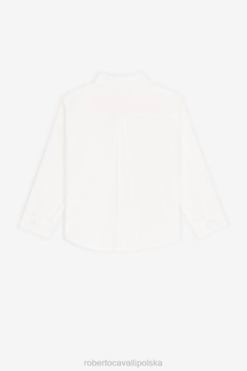 odzież Bianco 6D0R1601 chłopcy Roberto Cavalli Koszulka polo z haftowanym monogramem rc