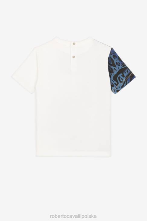 odzież 9120 6D0R1691 chłopcy Roberto Cavalli Dżersejowe szorty z nadrukiem monogramów