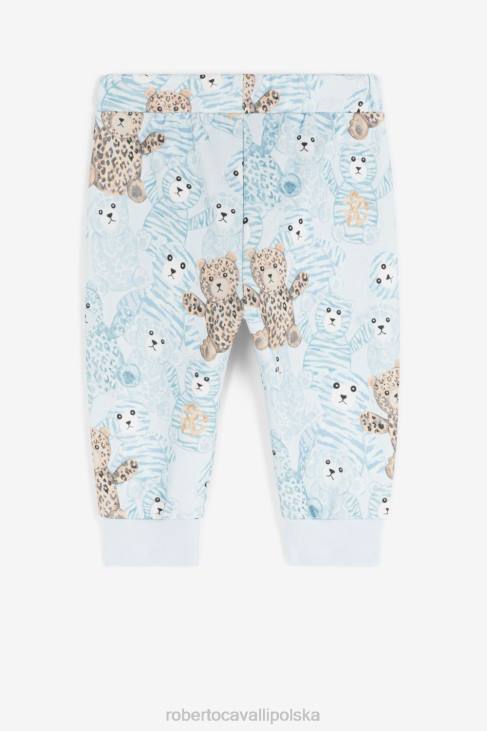 odzież błękitny 6D0R1579 chłopcy Roberto Cavalli Bawełniane spodenki z nadrukiem misia