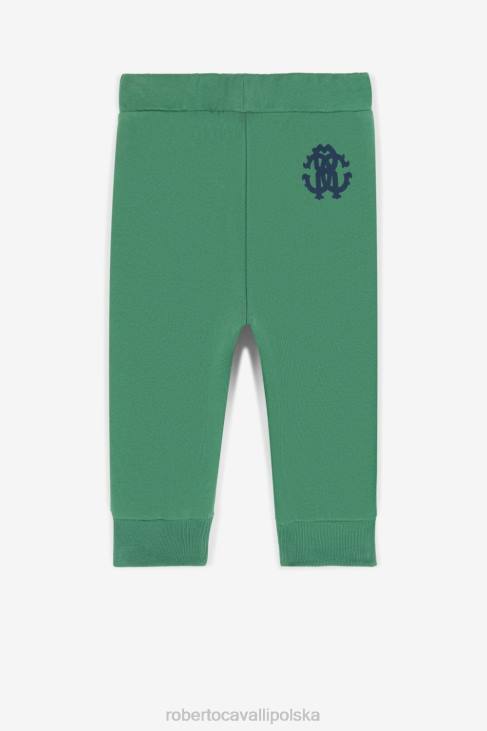 odzież błękitny 6D0R1610 chłopcy Roberto Cavalli Szorty z haftowanym monogramem rc