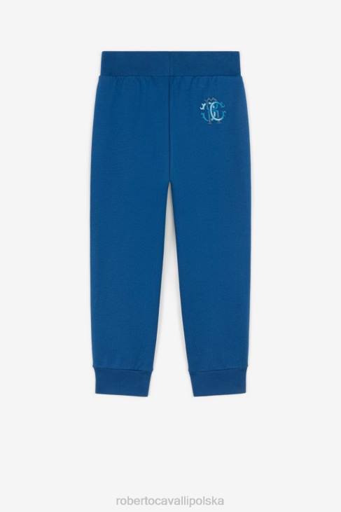 odzież ciemny niebieski 6D0R1612 chłopcy Roberto Cavalli Szorty dżinsowe z monogramem rc