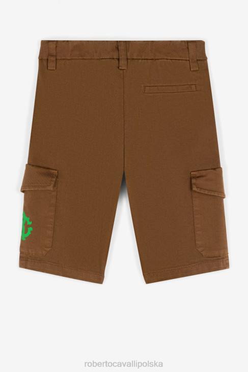 odzież czarny 6D0R1627 chłopcy Roberto Cavalli Szorty dżinsowe z plakietką z logo