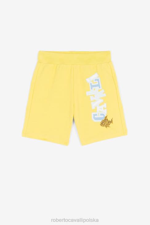 odzież płonący żółty 6D0R1699 chłopcy Roberto Cavalli bawełniane spodenki dresowe
