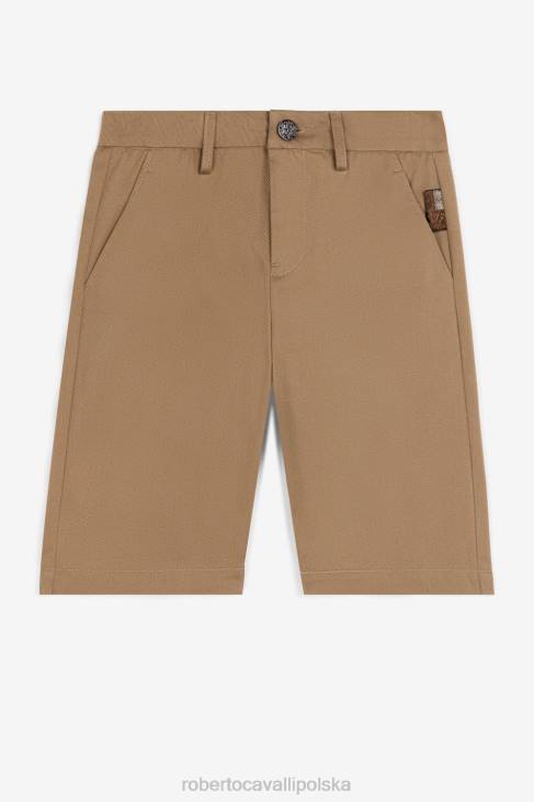 odzież piasek 6D0R1731 chłopcy Roberto Cavalli spodenki z nadrukiem logo