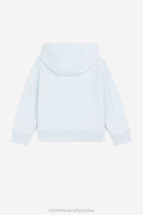 odzież błękitny 6D0R1724 chłopcy Roberto Cavalli Bawełniane spodnie dresowe z nadrukiem logo