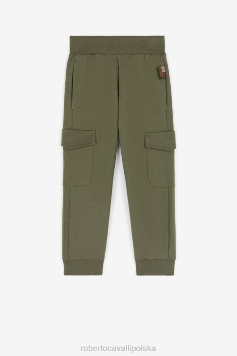 odzież moda 6D0R1630 chłopcy Roberto Cavalli Bawełniane spodnie z nadrukiem logo