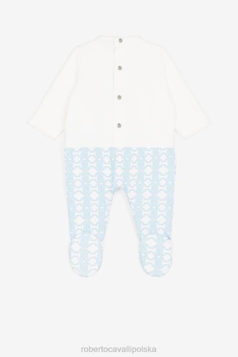 odzież błękitny 6D0R1556 chłopcy Roberto Cavalli Zestaw babygrow z monogramem RC i haftem