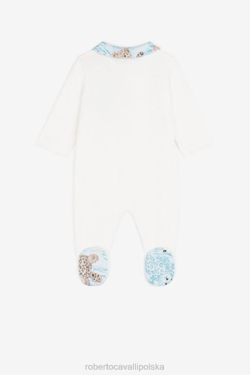 odzież błękitny 6D0R1557 chłopcy Roberto Cavalli Zestaw babygrow z monogramem rc