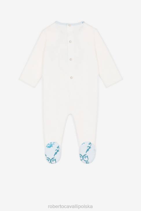 odzież błękitny 6D0R1565 chłopcy Roberto Cavalli Zestaw babygrow z nadrukiem misia