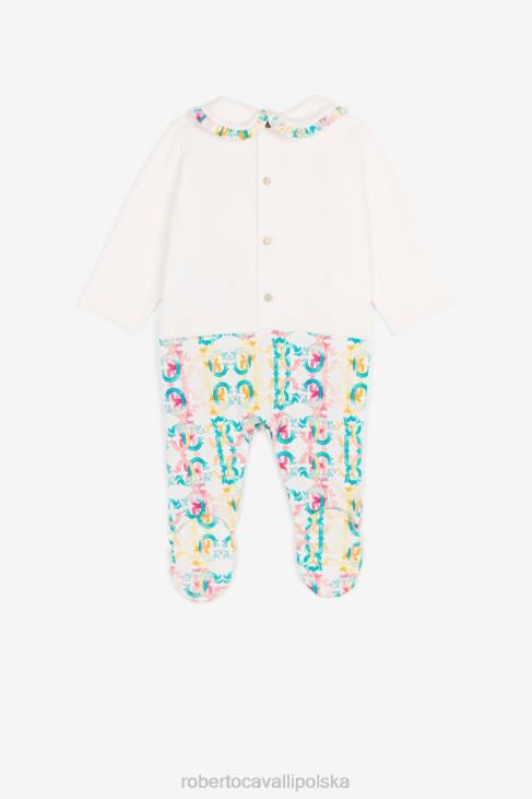 odzież błękitny 6D0R1638 chłopcy Roberto Cavalli Zestaw babygrow z monogramem w tygrysie nadruki