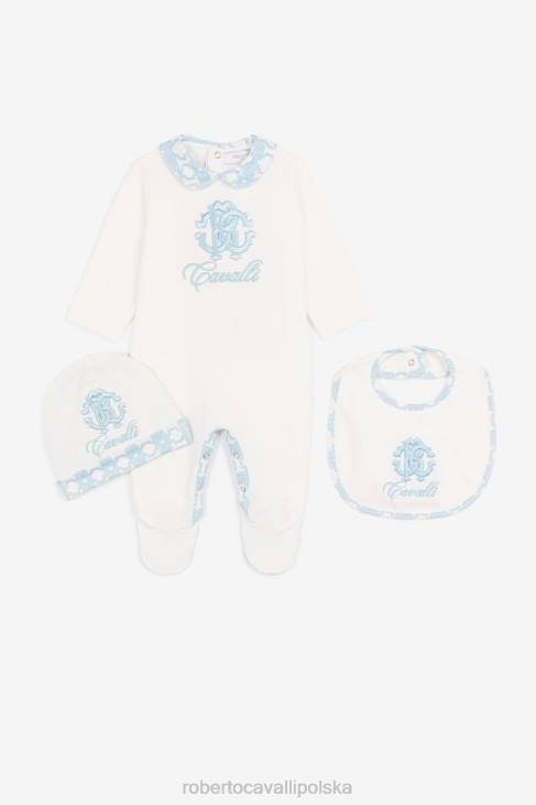 odzież błękitny 6D0R1643 chłopcy Roberto Cavalli Zestaw babygrow z haftowanym logo