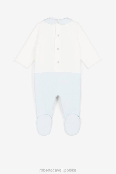 odzież błękitny 6D0R1645 chłopcy Roberto Cavalli Zestaw babygrow z logo i haftowanym monogramem RC