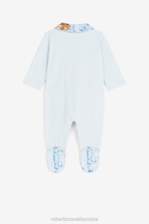 odzież błękitny 6D0R1651 chłopcy Roberto Cavalli Zestaw babygrow z monogramem RC i wyszytym logo