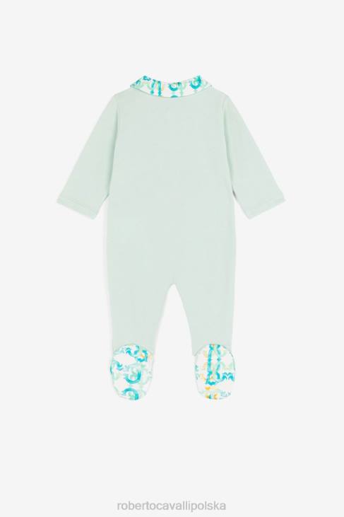 odzież błękitny 6D0R1653 chłopcy Roberto Cavalli Zestaw babygrow z haftowanym logo