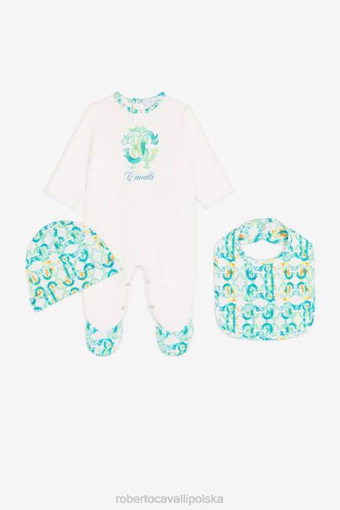 odzież niebieski 6D0R1642 chłopcy Roberto Cavalli Zestaw babygrow z monogramem
