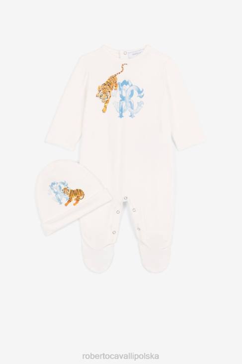 odzież niebieski 6D0R1649 chłopcy Roberto Cavalli Zestaw babygrow z nadrukiem logo tygrysa