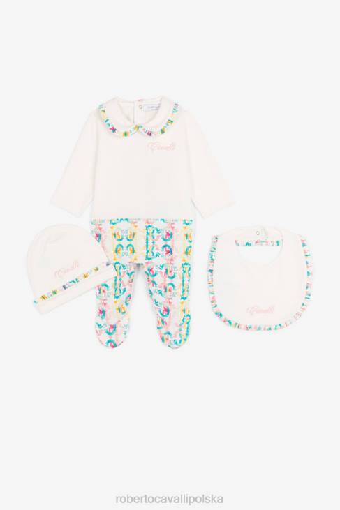 odzież wielobarwność 6D0R1639 chłopcy Roberto Cavalli Bawełniany zestaw babygrow z nadrukiem monogramów