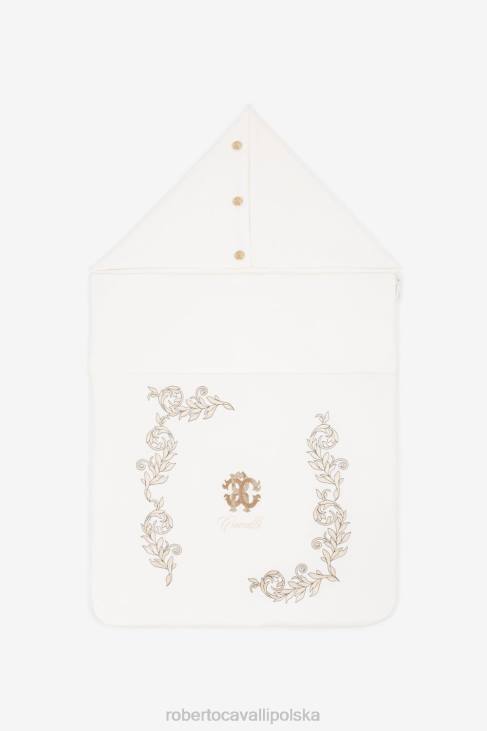 Akcesoria Bianco 6D0R1246 dziewczyny Roberto Cavalli Bawełniane gniazdko dziecięce z nadrukiem monogramu rc