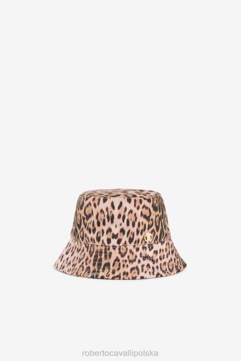 Akcesoria naturalny 6D0R1434 dziewczyny Roberto Cavalli Kapelusz typu Bucket w panterkę
