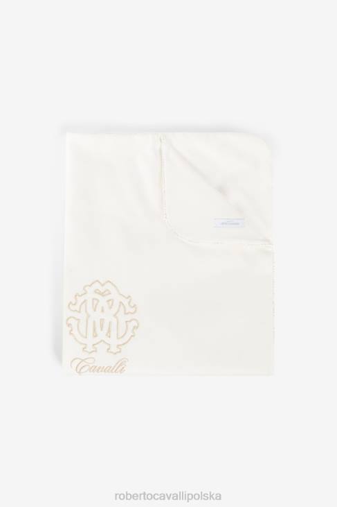 Akcesoria złoto/platyna 6D0R1250 dziewczyny Roberto Cavalli Kocyk dziecięcy z haftowanym monogramem rc