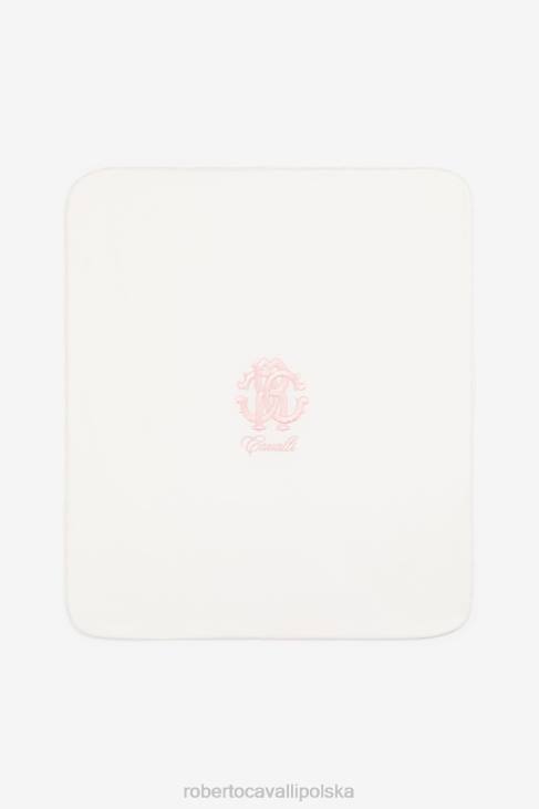 Akcesoria złoto/platyna 6D0R1250 dziewczyny Roberto Cavalli Kocyk dziecięcy z haftowanym monogramem rc
