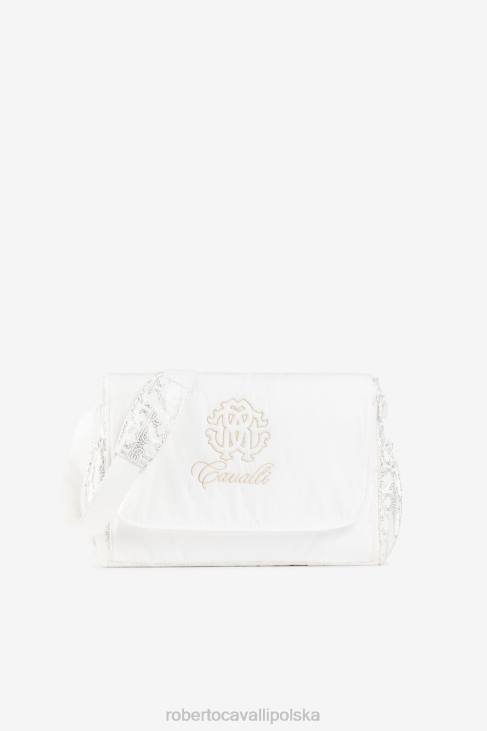 Akcesoria złoto/platyna 6D0R1363 dziewczyny Roberto Cavalli Torba do przewijania dziecka z haftowanym logo