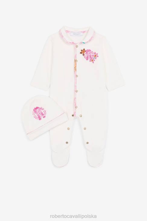 odzież niebieski 6D0R1360 dziewczyny Roberto Cavalli Bawełniana piżama z monogramem