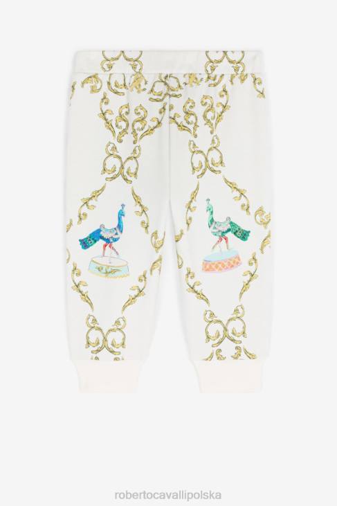odzież Bianco 6D0R1274 dziewczyny Roberto Cavalli Bawełniana bluza z kapturem z filigranowym nadrukiem