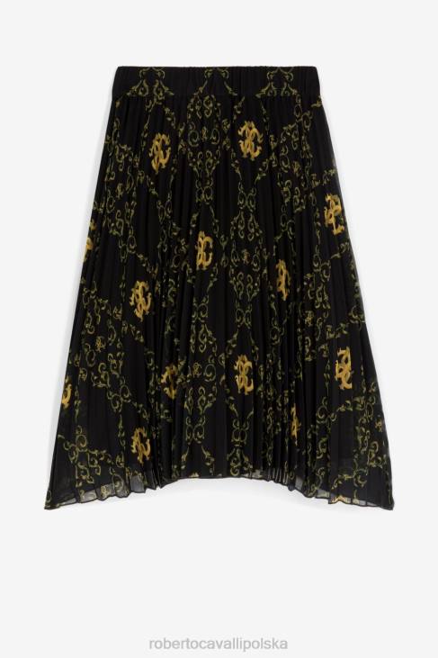 odzież czarny 6D0R1321 dziewczyny Roberto Cavalli Bawełniana bluza z kapturem z filigranowym nadrukiem