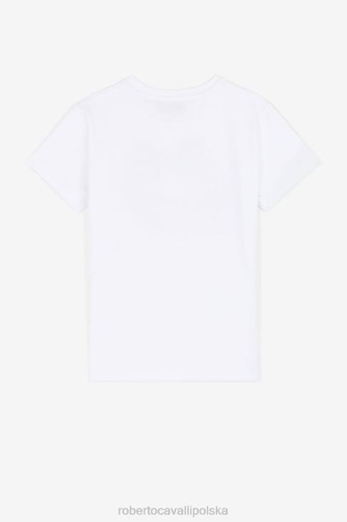 odzież różowy 6D0R1473 dziewczyny Roberto Cavalli bluza z kwiatowym haftowanym logo