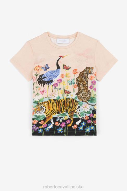 odzież wielobarwność 6D0R1527 dziewczyny Roberto Cavalli bluza z kapturem w kwiaty